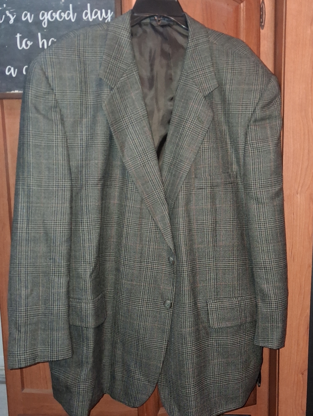 Joseph's By Palo Savino Classic Men's Glen Plaid Blazer - Green Tint 52 R. EUC